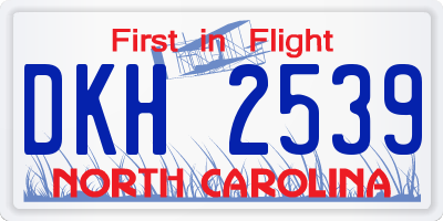 NC license plate DKH2539