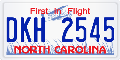 NC license plate DKH2545