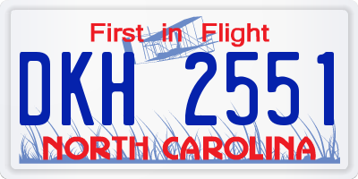 NC license plate DKH2551