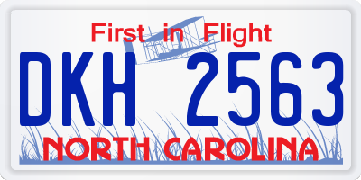NC license plate DKH2563