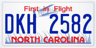 NC license plate DKH2582