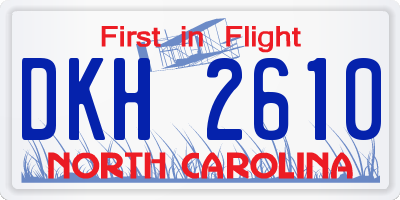 NC license plate DKH2610