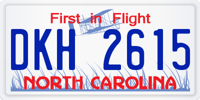 NC license plate DKH2615