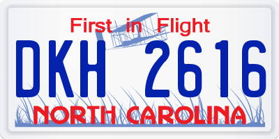 NC license plate DKH2616