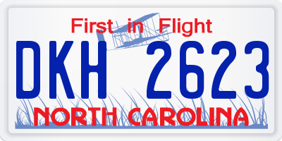 NC license plate DKH2623