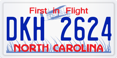 NC license plate DKH2624