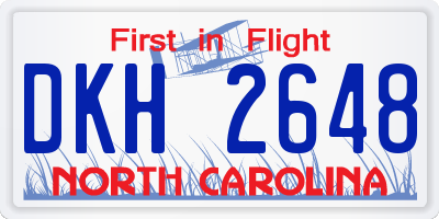 NC license plate DKH2648