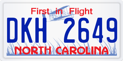 NC license plate DKH2649