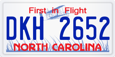 NC license plate DKH2652