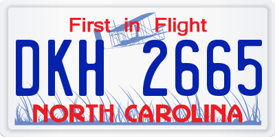NC license plate DKH2665