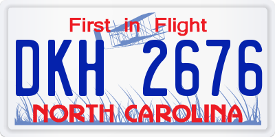 NC license plate DKH2676