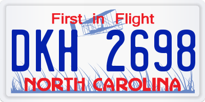 NC license plate DKH2698