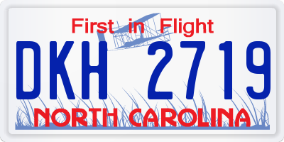 NC license plate DKH2719