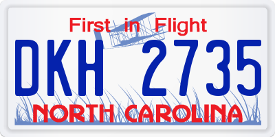 NC license plate DKH2735