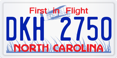 NC license plate DKH2750