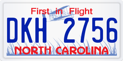 NC license plate DKH2756