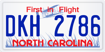 NC license plate DKH2786
