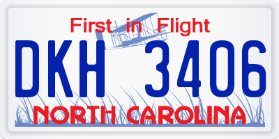 NC license plate DKH3406