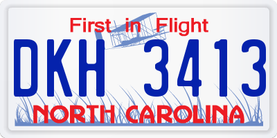NC license plate DKH3413