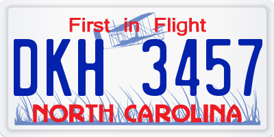 NC license plate DKH3457
