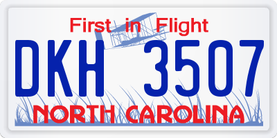 NC license plate DKH3507
