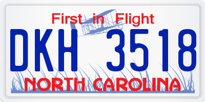 NC license plate DKH3518