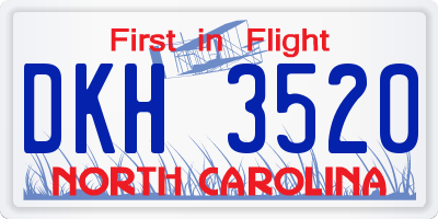 NC license plate DKH3520