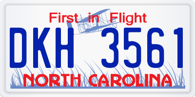 NC license plate DKH3561