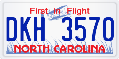 NC license plate DKH3570