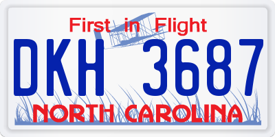 NC license plate DKH3687