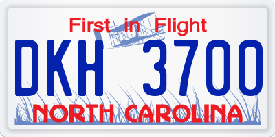 NC license plate DKH3700