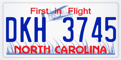 NC license plate DKH3745