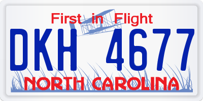 NC license plate DKH4677