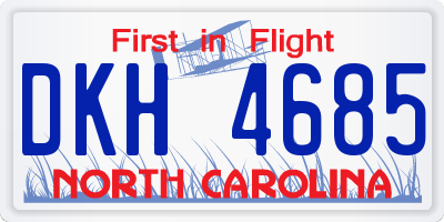 NC license plate DKH4685