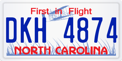 NC license plate DKH4874