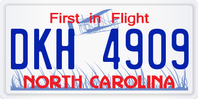 NC license plate DKH4909