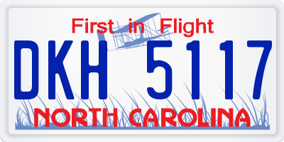 NC license plate DKH5117