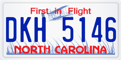 NC license plate DKH5146
