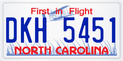 NC license plate DKH5451