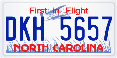 NC license plate DKH5657
