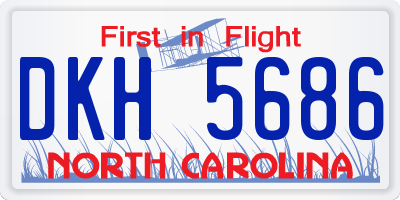 NC license plate DKH5686