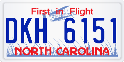 NC license plate DKH6151