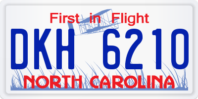 NC license plate DKH6210