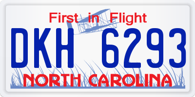 NC license plate DKH6293