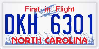 NC license plate DKH6301