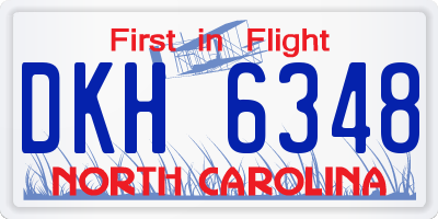 NC license plate DKH6348