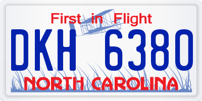 NC license plate DKH6380