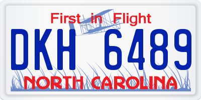NC license plate DKH6489