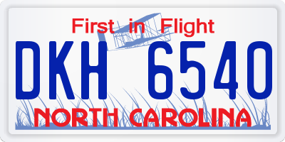NC license plate DKH6540