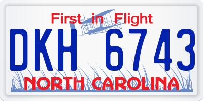 NC license plate DKH6743